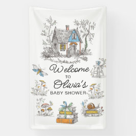 Mushroom Woodland Baby Shower Welcome  Banner