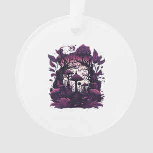 Mushroom Woods Whimsigoth Witchy Screenprint Desig Ornament