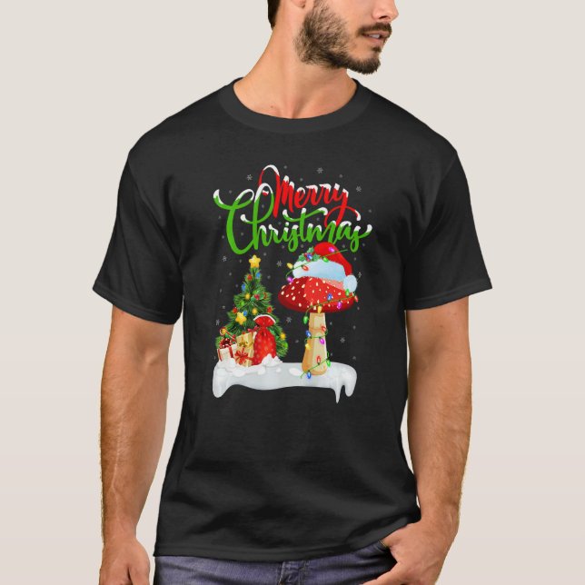 Mushroom  Xmas Decorations Santa Mushroom Christma T-Shirt (Vorderseite)