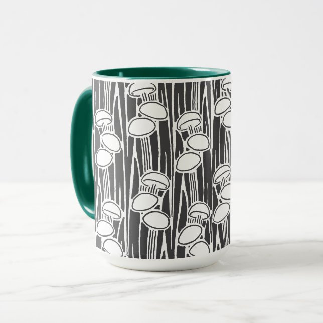 Mushrooms And Grass Pattern Tasse (Vorderseite Links)