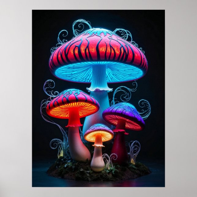 Mushrooms Art Poster (Vorne)