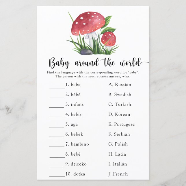 Mushrooms Baby auf der ganzen Welt (Vorderseite)