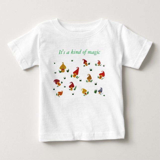 Mushrooms Baby Fine Jersey T - Shirt, White T-shirt (Vorderseite)