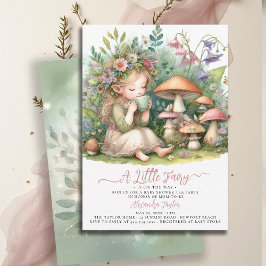 Mushrooms Baby Girl Dusche Wildblumen Fairy Tee Einladung