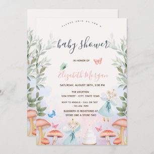 Mushrooms Baby Mouses Blätter Babydusche Einladung