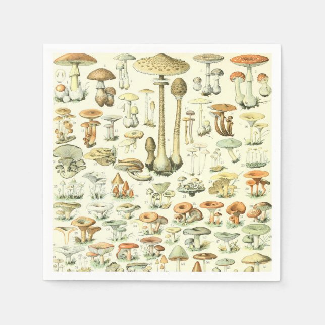 Mushrooms Paper Napkin Serviette (Vorderseite)
