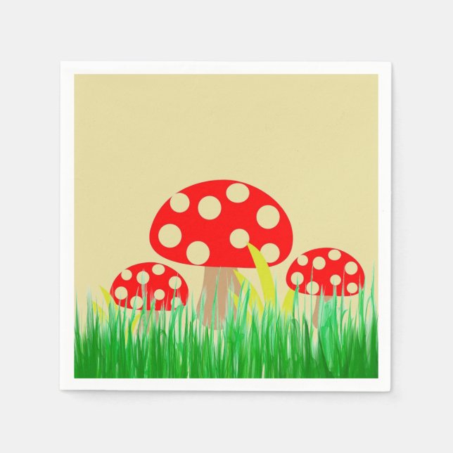 Mushrooms Paper Napkin Serviette (Vorderseite)