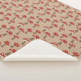 Mushrooms Sherpa Blanket Sherpadecke
