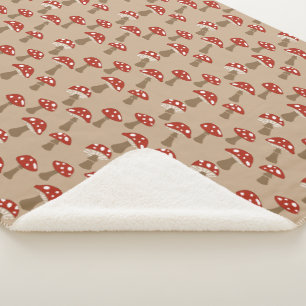 Mushrooms Sherpa Blanket Sherpadecke