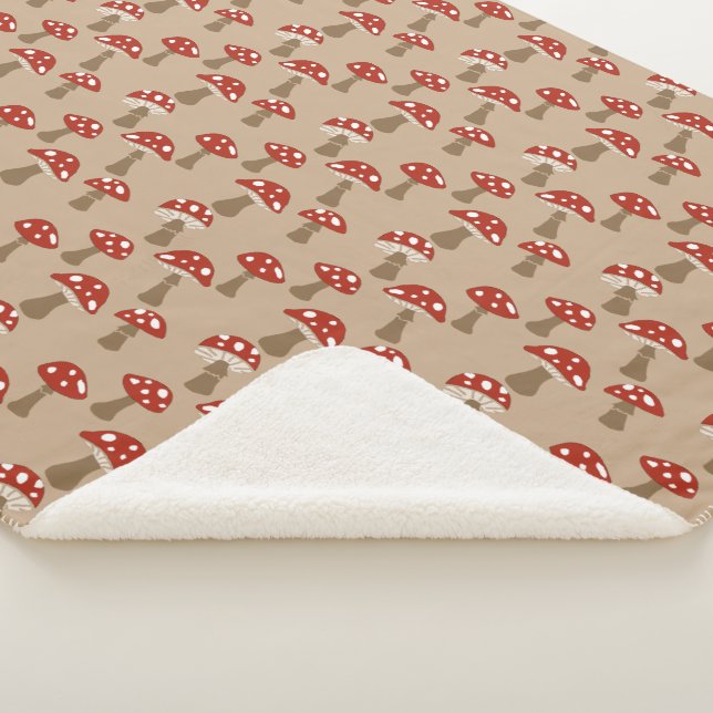 Mushrooms Sherpa Blanket Sherpadecke (3/4)