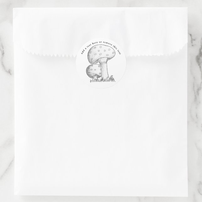 Mushrooms Sketch Runder Aufkleber (Tasche)