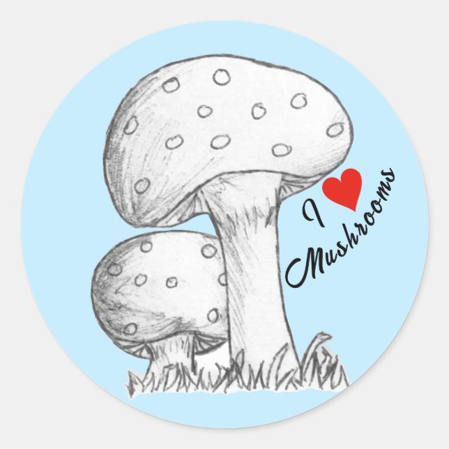 Mushrooms Sketch Runder Aufkleber (Vorderseite)