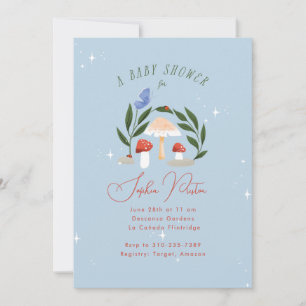 Mushrooms und Butterfly Magical Fairy Garden Einladung