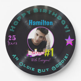 Music Album Birthday Paper Plate - HAMbWG Pappteller