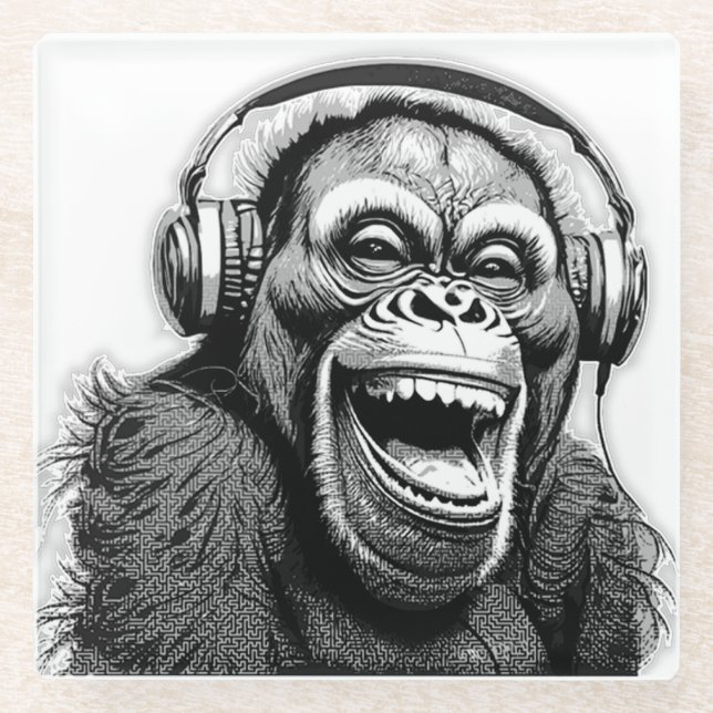 Music Ape Glasuntersetzer (Vorderseite)