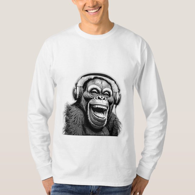 Music Ape Long Sleeve Sweatshirt T-Shirt (Vorderseite)