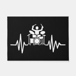 Music Art Drummer Heartbeat Fußmatte