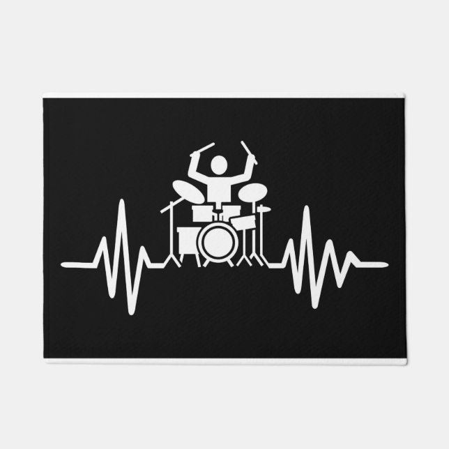 Music Art Drummer Heartbeat Fußmatte (Vorderseite)