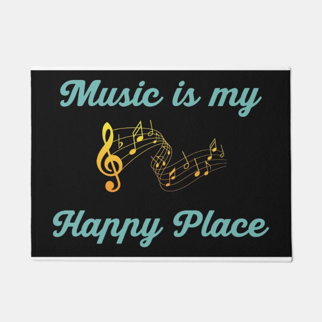 Music Art Music Is My Happy Place Fußmatte (Vorderseite)