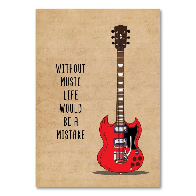 Music Art Without Music Life Would Be A Mistake Tischnummer (Vorderseite)