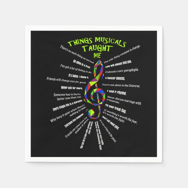 Music Atre Things Musicals hat mir Schauspieler 3  Serviette (Vorderseite)