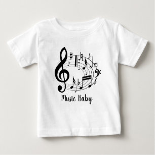 Music Baby Musiknoten in Oval Form Baby T-shirt
