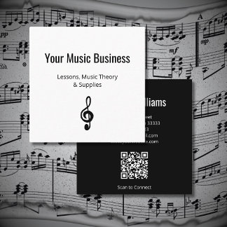 Music Bildung Treble Clef QR-Codelehrer Quadratische Visitenkarte