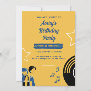 Music Birthday Party Einladung