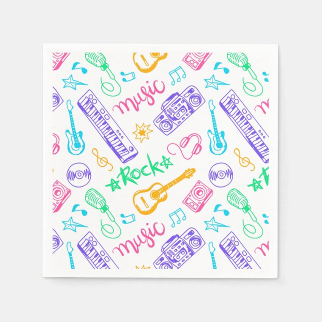 Music Birthday Party Serviette (Vorderseite)