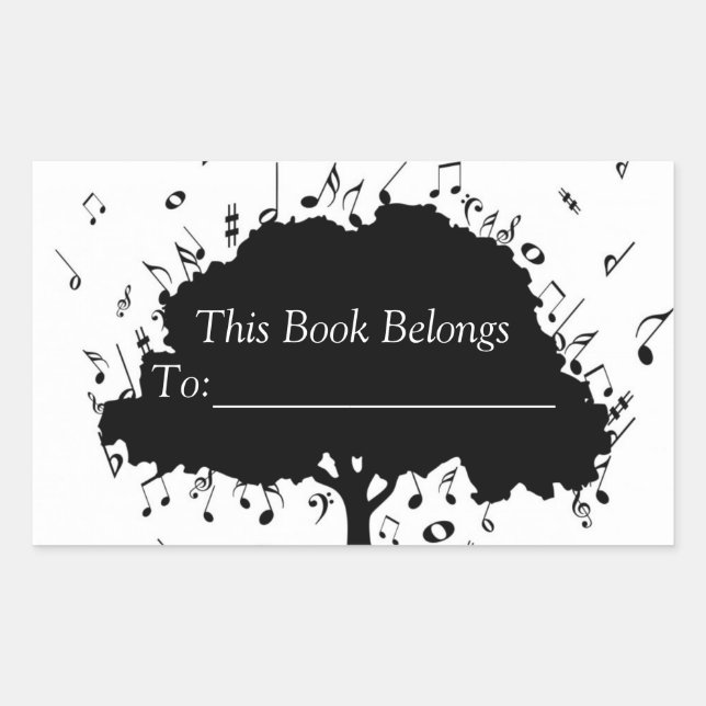 Music Book Label Rechteckiger Aufkleber (Vorderseite)