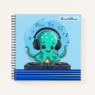 Music Boy, Happy Octopus DJ Party Notizbuch