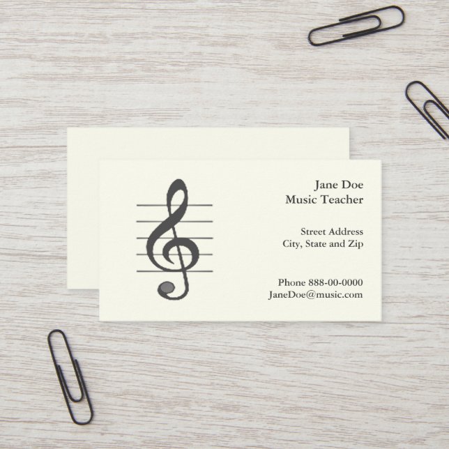 Music Business Card Visitenkarte (Vorderseite/Rückseite Beispiel)
