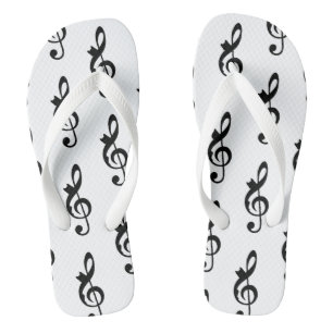 Music Cat Clef Flip Flops