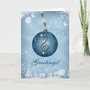 Music Christmas Grußkarte Ice Blue Feiertagskarte