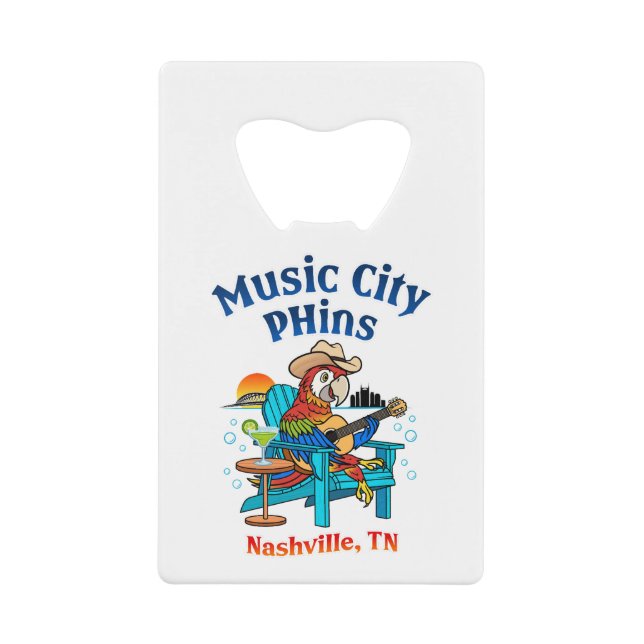 Music City Phins Kreditkarte SS Flasche Opener Geldbeutel Flaschenöffner (Vorderseite)