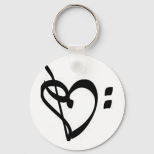 Music Clef Heart Keychain Schlüsselanhänger