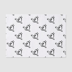 Music Clef Heart Seidenpapier