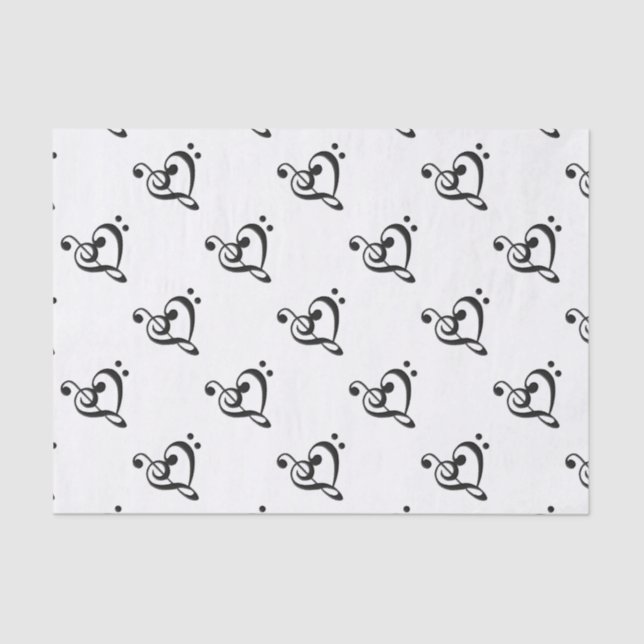 Music Clef Heart Seidenpapier (Vorderseite)