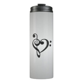 Music Clef Heart Thermosbecher