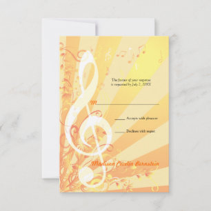 Music Clefs Bat Mitzvah Small Repitation RSVP Karte