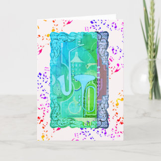 Music Club und Musiknoten Dankeskarte