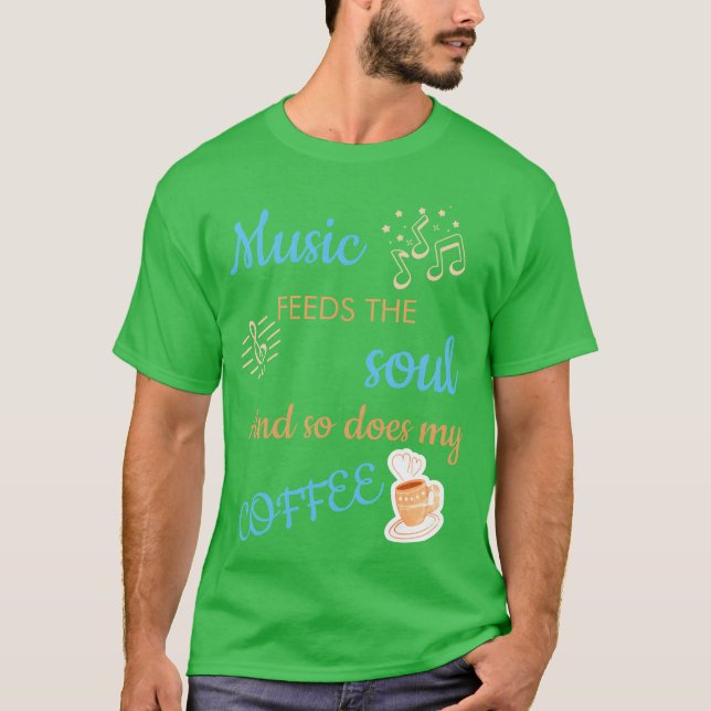 Music Coffee Loops witzig T-Shirt (Vorderseite)
