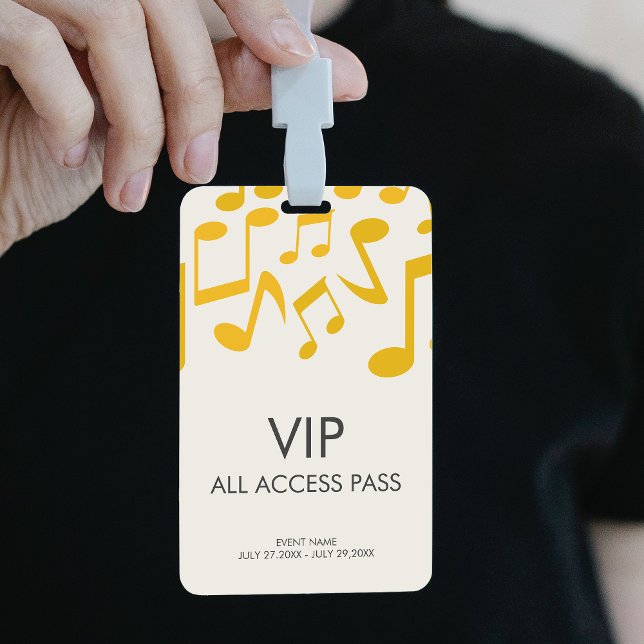 Music Concept Festival - The Restaurant Ausweis (Music Concert Festival All Access VIP Pass Badge)
