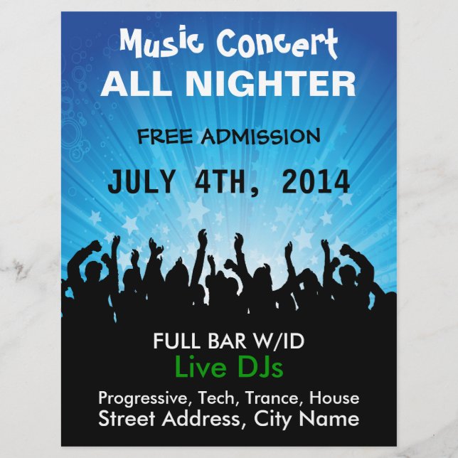 Music Concert All Nighter Music Flyer (Vorne)