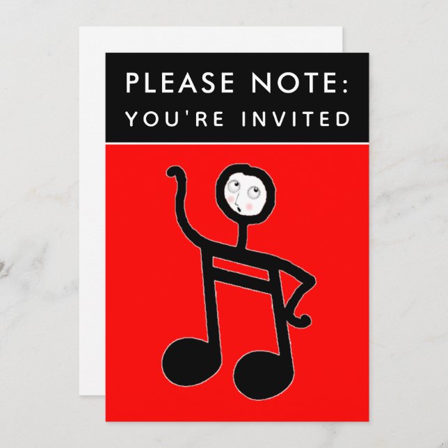 Music Concert Piano Einladung (Vorne/Hinten)