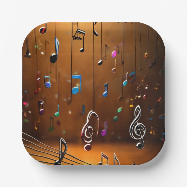 Music Dancing Style Design: Einzigartige Mode Pappteller (Vorderseite)