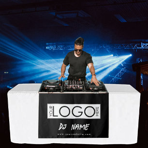 Music DJ Business Logo Modern Table Runner Banner Wandteppich