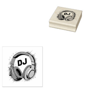 Music DJ Headphones Gummistempel