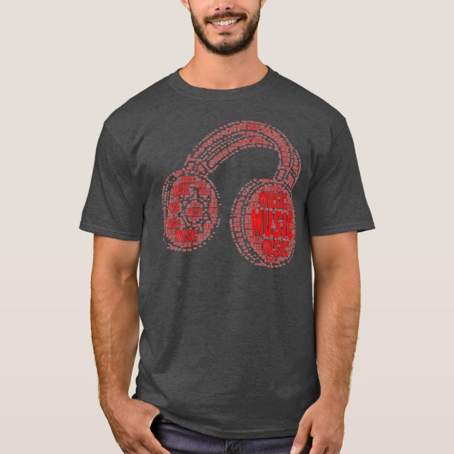 Music DJ Headphones Musiker T-Shirt (Vorderseite)