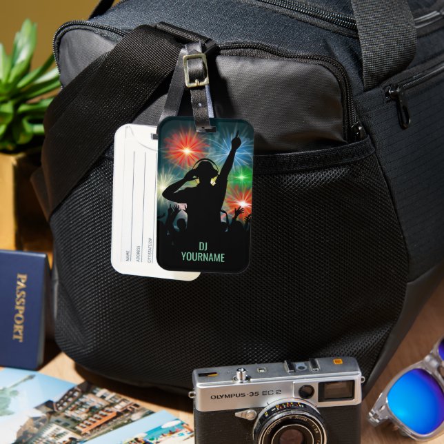 Music DJ individuelle Name Gepäckanhänger (Vorderseite & Rückseite)